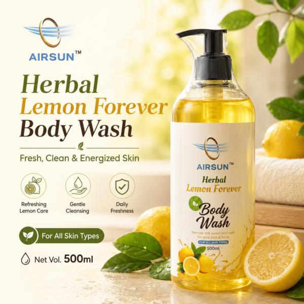 AIRSUN Lemon Body Wash | Refreshing Daily Herbal Body Cleanser