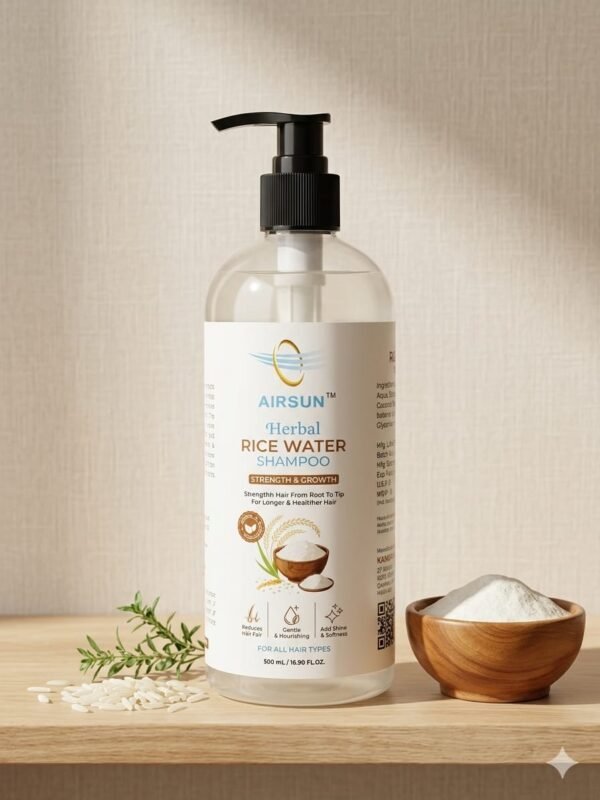 AIRSUN Herbal Rice Water Shampoo – Strength & Growth | 500ml